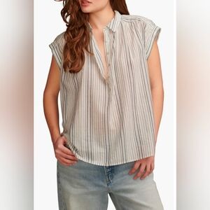 Various Sizes-Lucky Brand Stripe Popover Women's Top-NWT